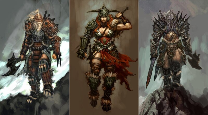 Three Armored Warriors — Brown, Dramatic