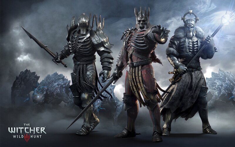 Three Armored Warriors — Gray, Dramatic, Digital Art