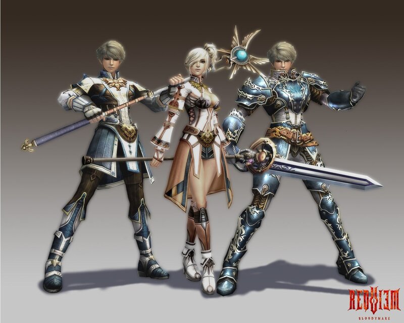 Three armored warriors in fantasy armor