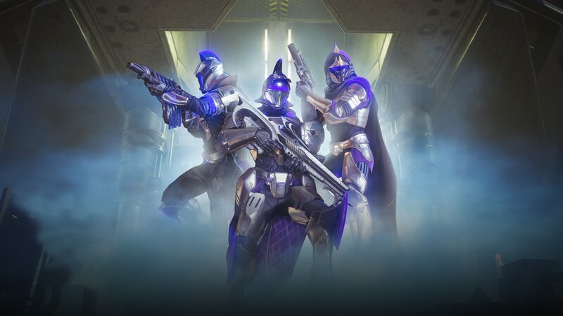 Three Armored Warriors — Purple, Dramatic