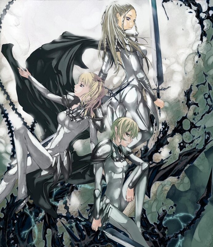 three armored women in battle