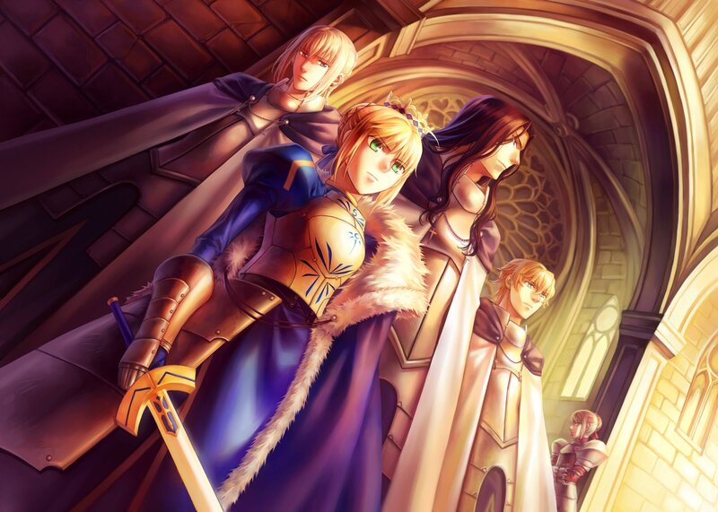 Three Armored Women — Purple, Dramatic