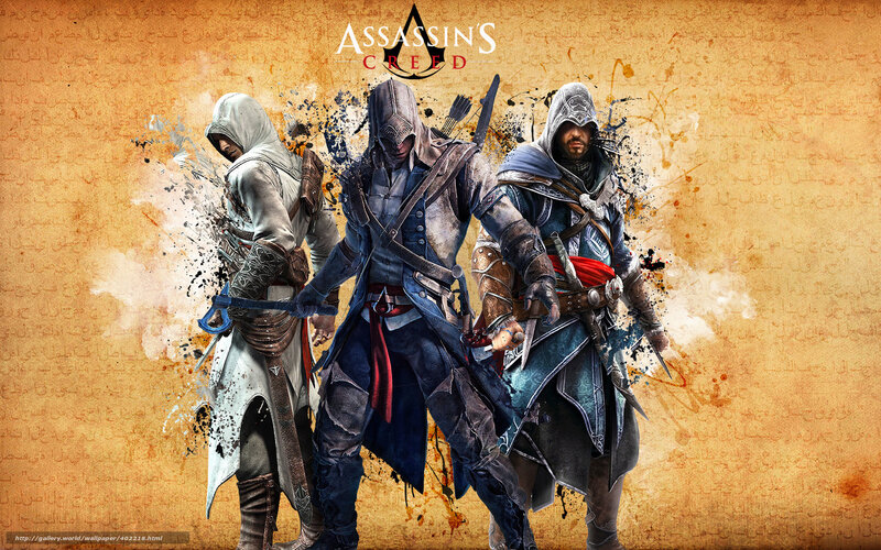 Three Assassins Standing — Brown, Dramatic, Digital Art, Hooded Cloaks
