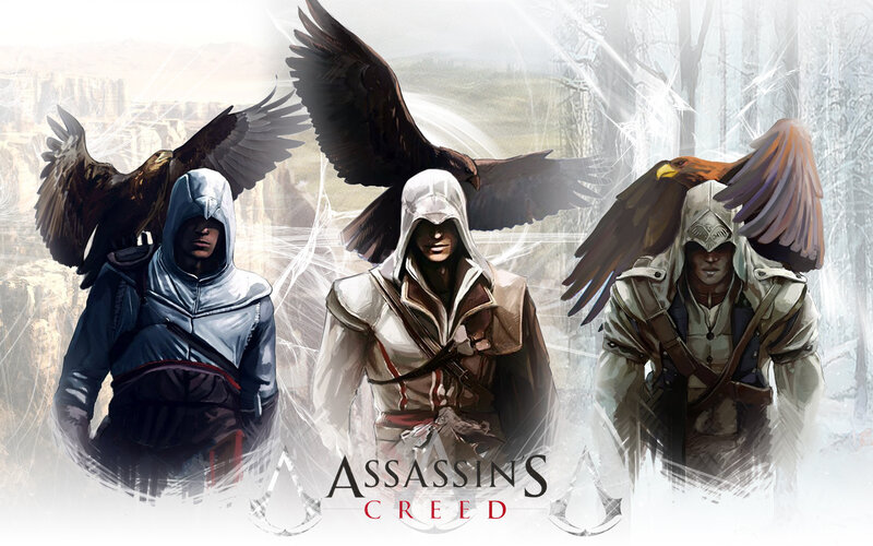 Three Assassins with Birds
