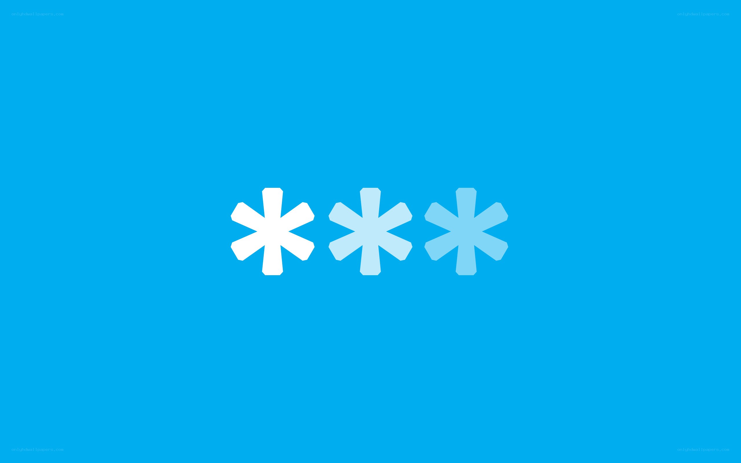 three asterisks on blue background