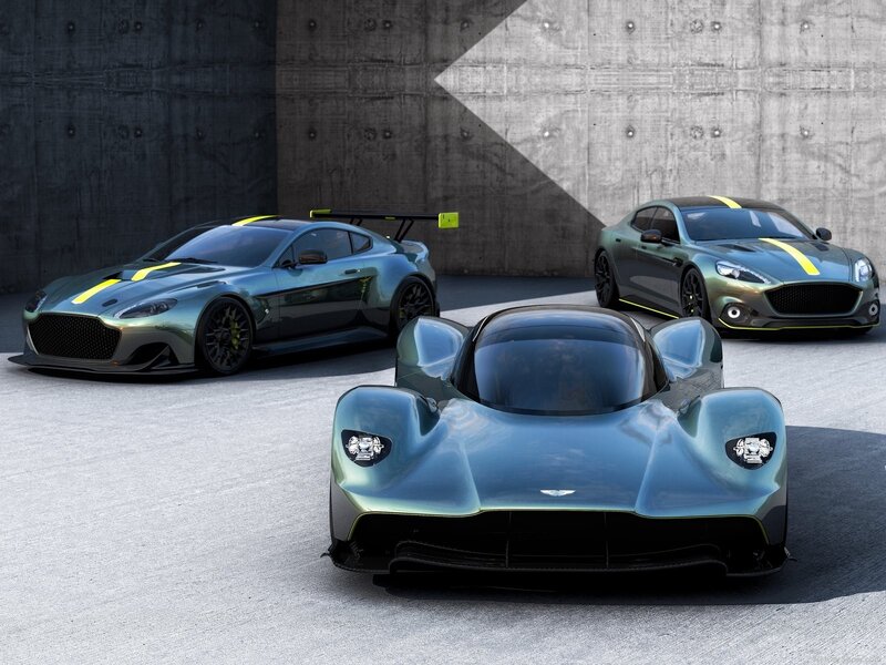 Three Aston Martin Cars — Green