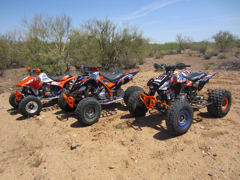 Three ATVs in Desert