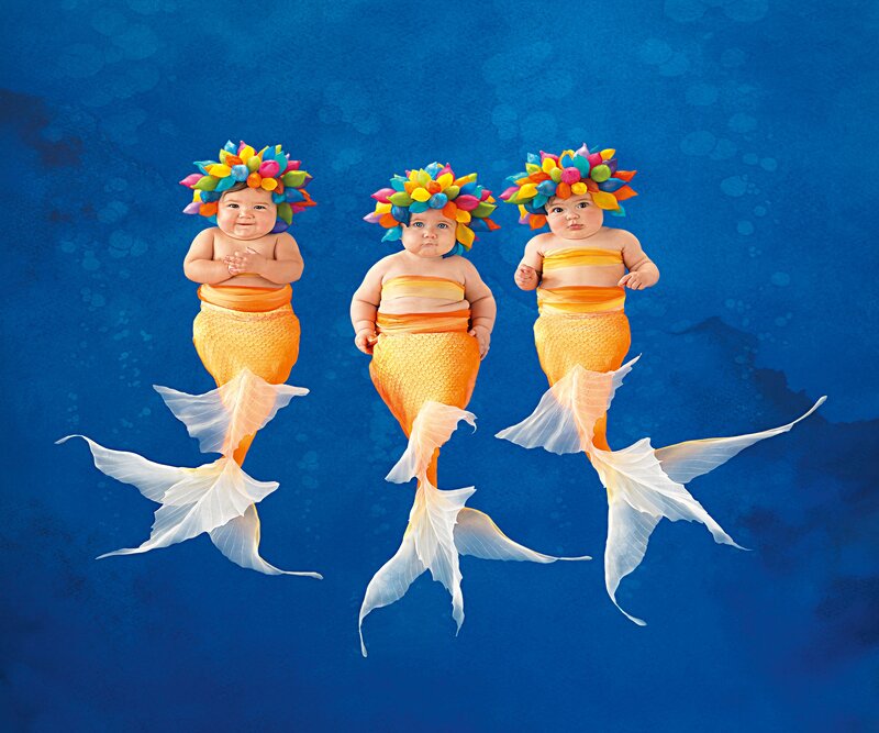Three Babies as Mermaids