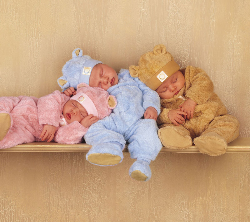 Three Babies in Bear Suits