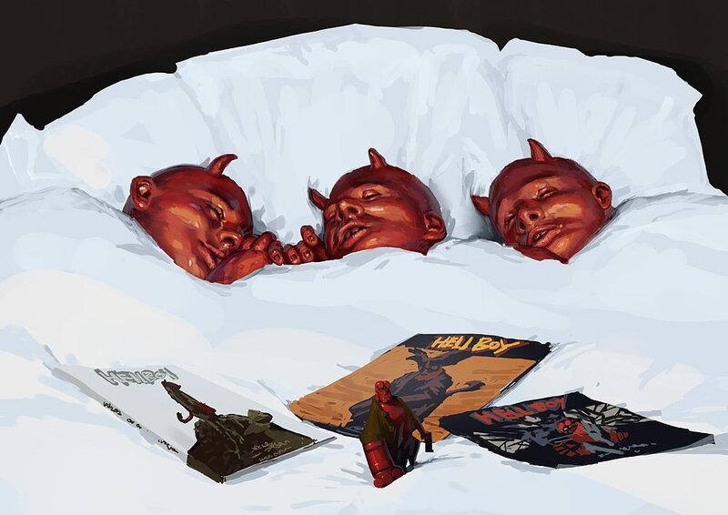 Three Baby Devils Sleeping