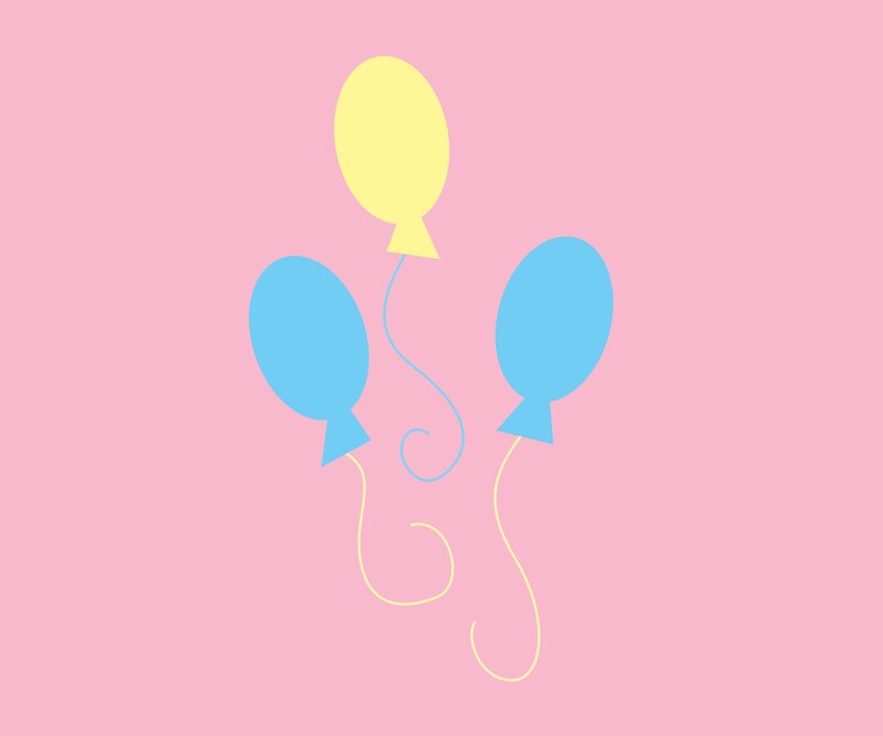 Three Balloons Floating — Pink