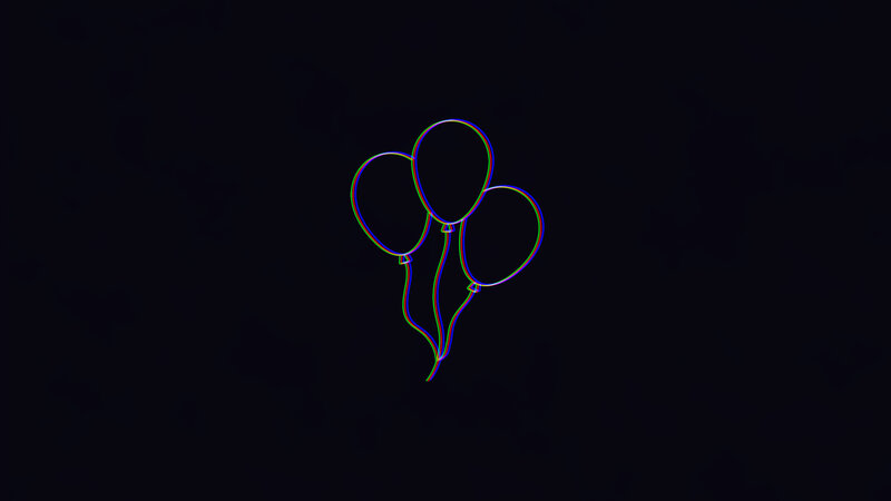 Three Balloons Outline