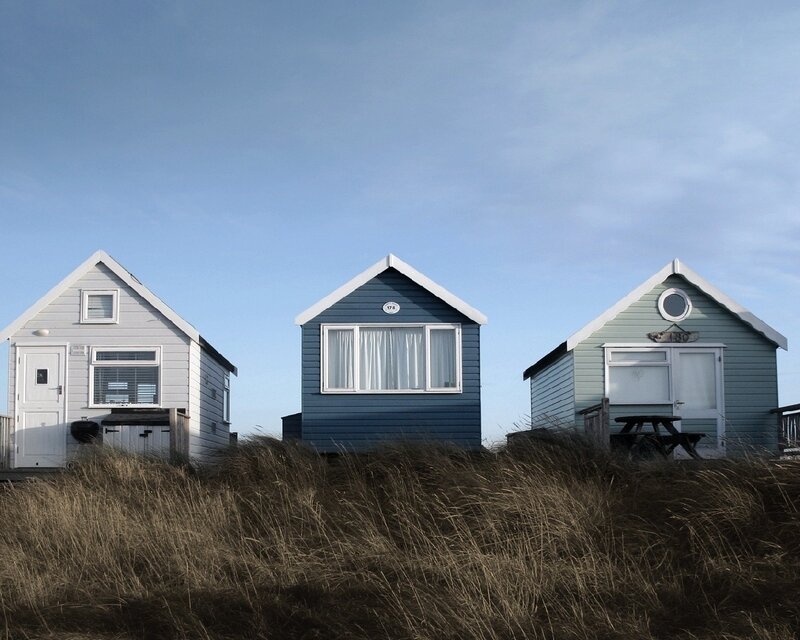 Three Beach Huts — Blue