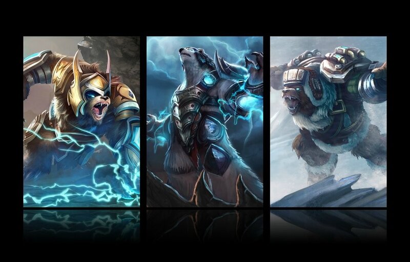 Three bear-like warriors in armor