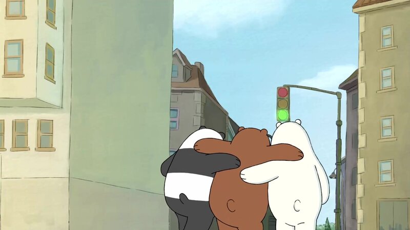 Three Bears Hugging — Brown