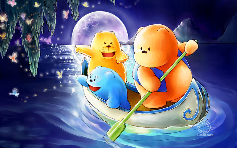 Three Bears in a Boat — Blue