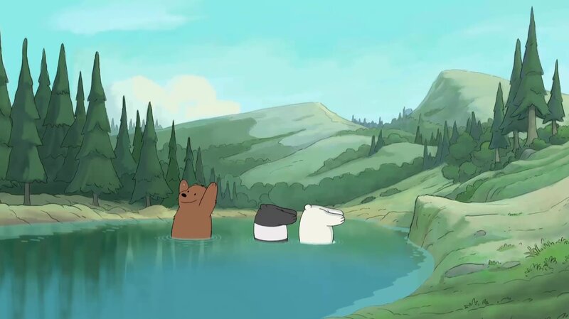 Three Bears in a Lake
