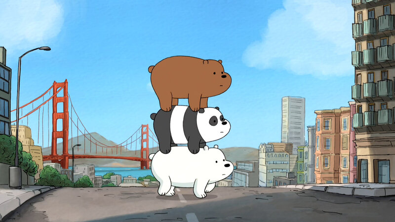 Three Bears Stacked — Blue