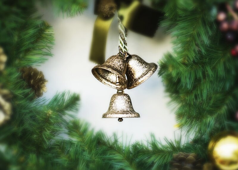 Three Bells on Wreath
