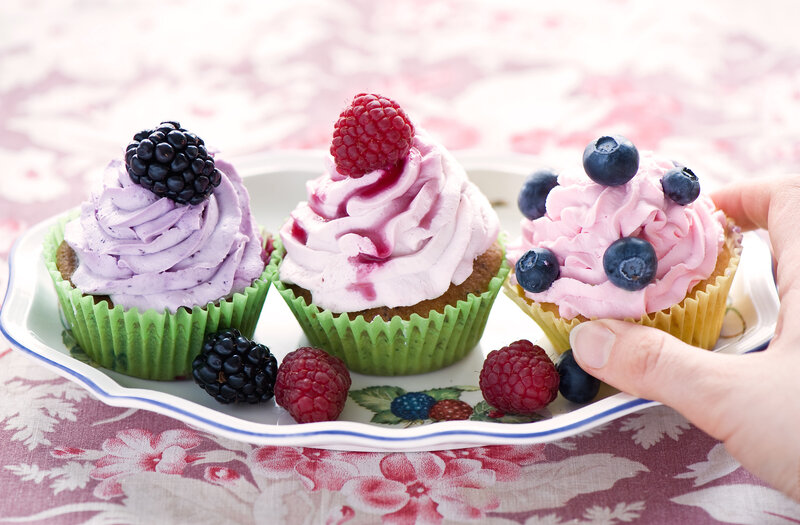 Three Berry Cupcakes