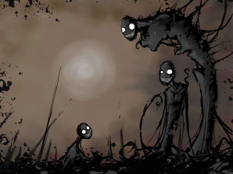 Three Black Creatures — Dark