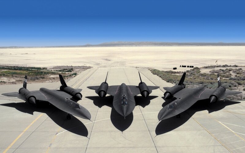Three Black Jets on Tarmac — Serene, Afternoon, 3d Render