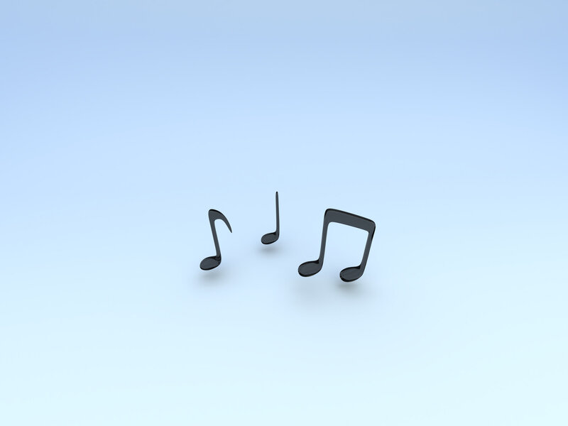 Three Black Musical Notes