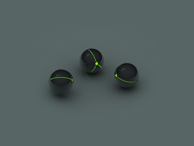 Three Black Spheres