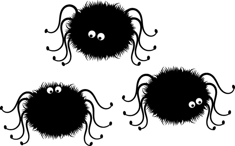 Three Black Spiders
