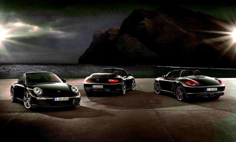 Three Black Sports Cars — Dramatic