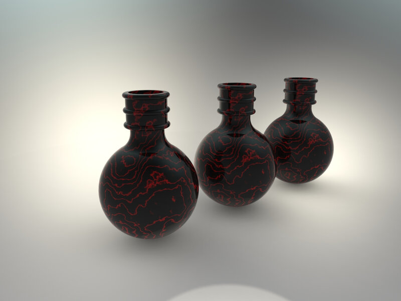 Three Black Vases