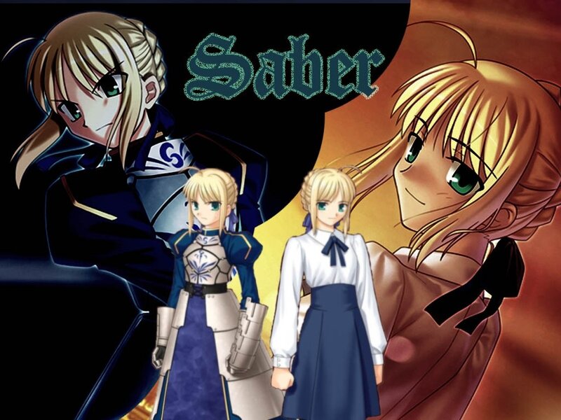 Three Blonde Anime Girls — Black