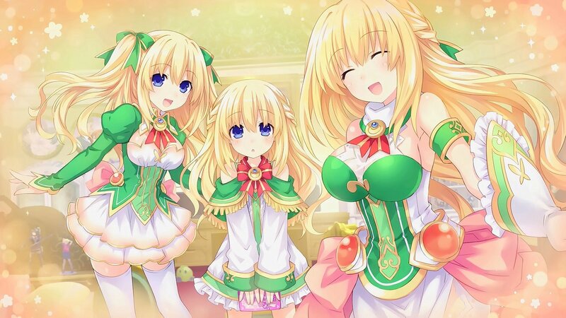 Three Blonde Anime Girls — Yellow