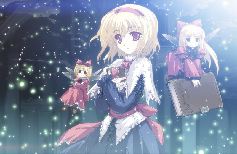 Three Blonde Girls with Wings