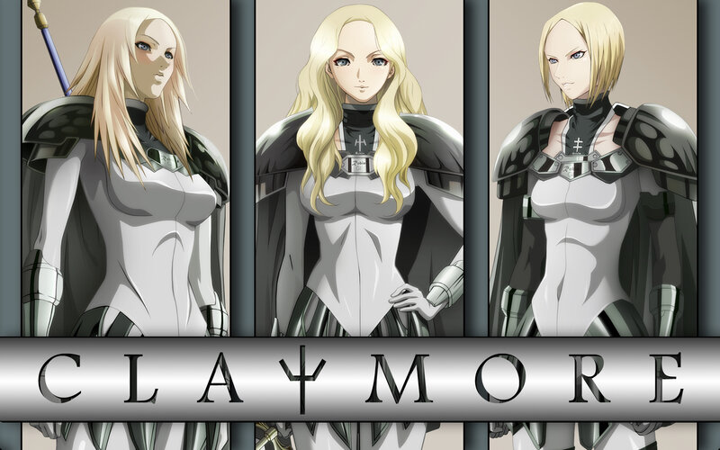 Three Blonde Women in Armor — White
