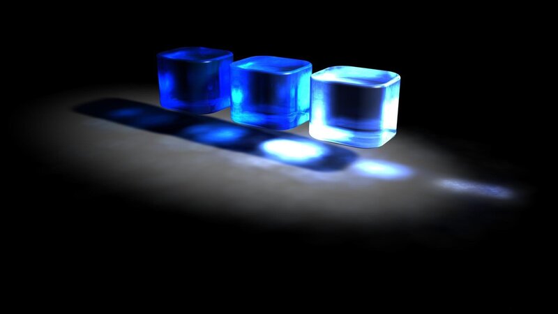Three Blue Cubes