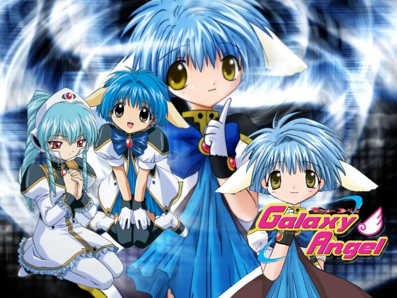 Three Blue-haired Anime Girls