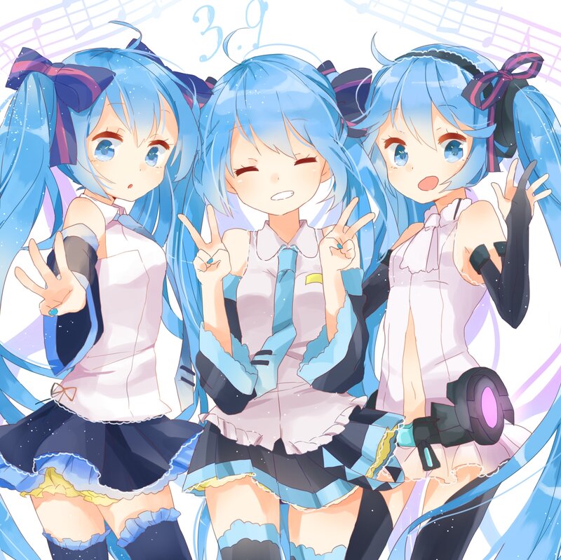 Three Blue-haired Girls — Blue