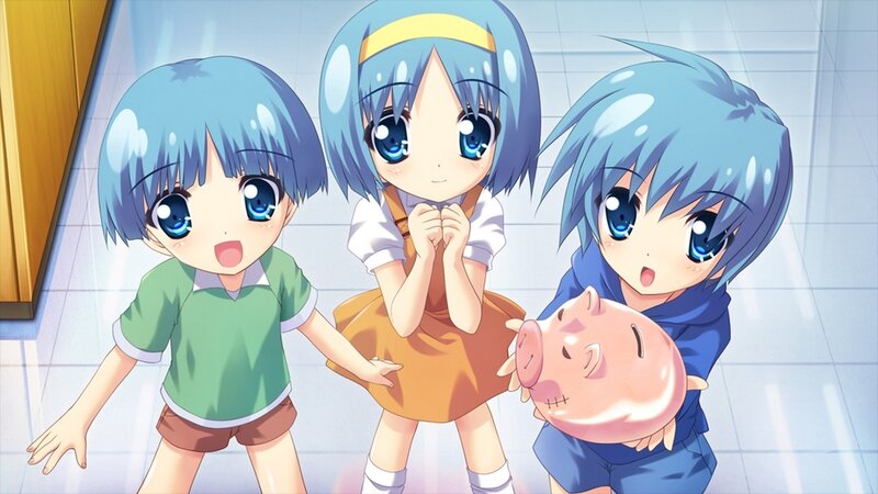 Three Blue-haired Girls