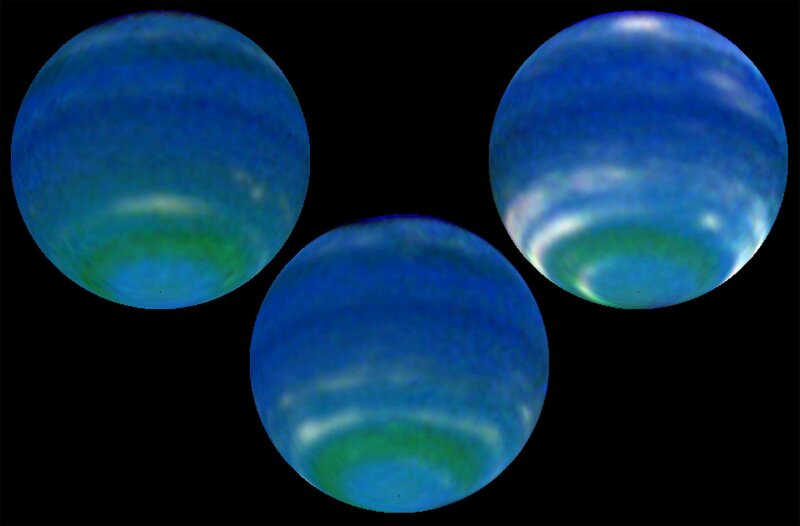Three blue planets