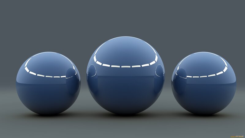 Three Blue Spheres — Neutral