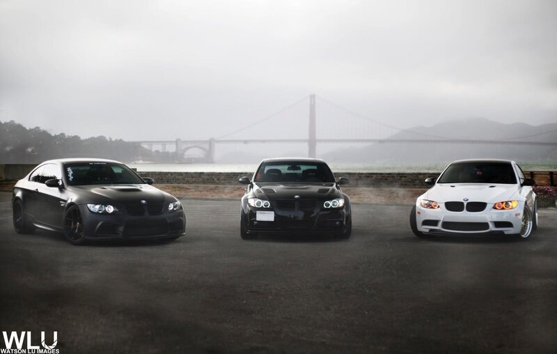 Three BMW Cars — Black, Dramatic, Photograph