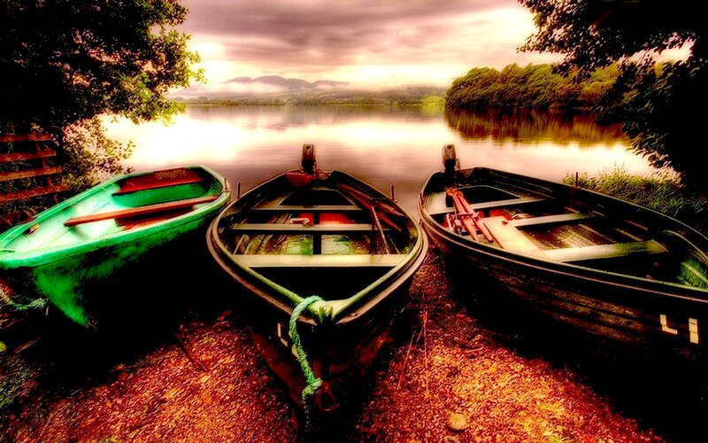Three Boats on Shore