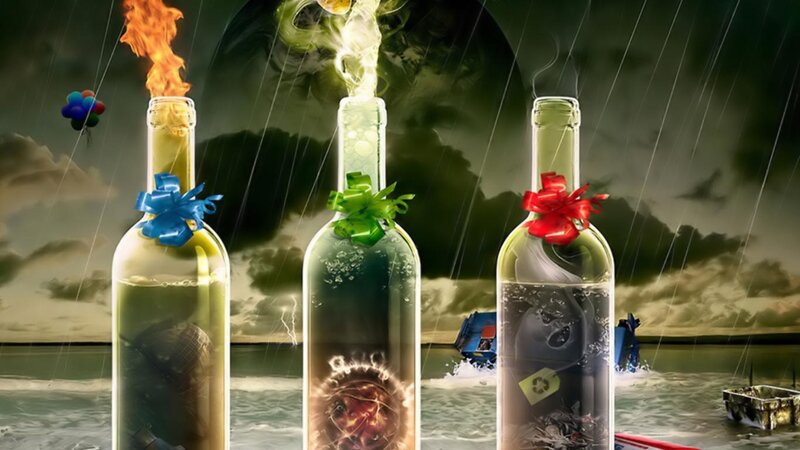 Three Bottles in Storm