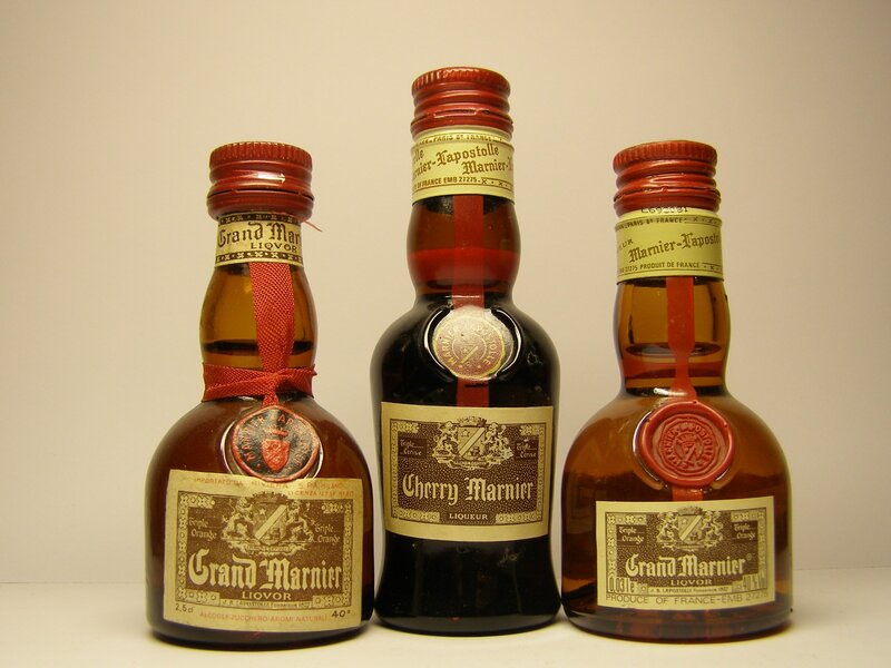 Three bottles of Marnier liqueur