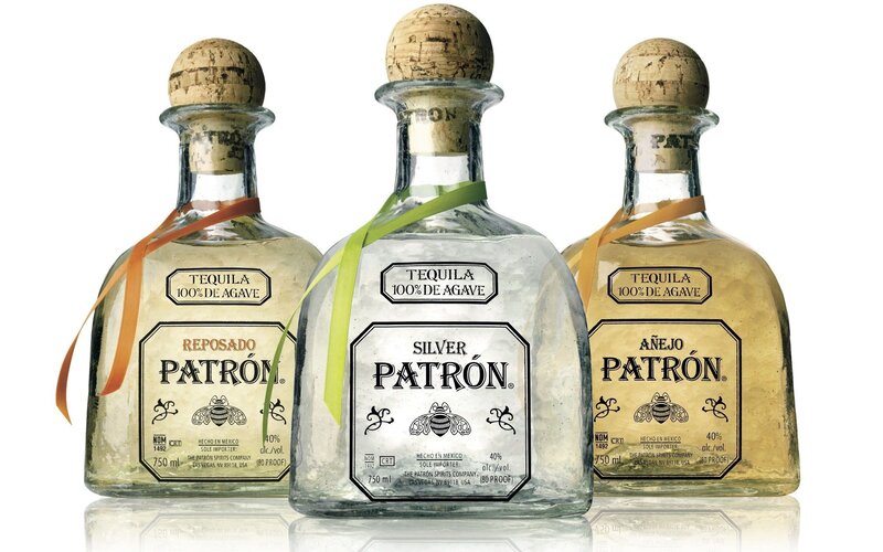 Three bottles of Patron tequila