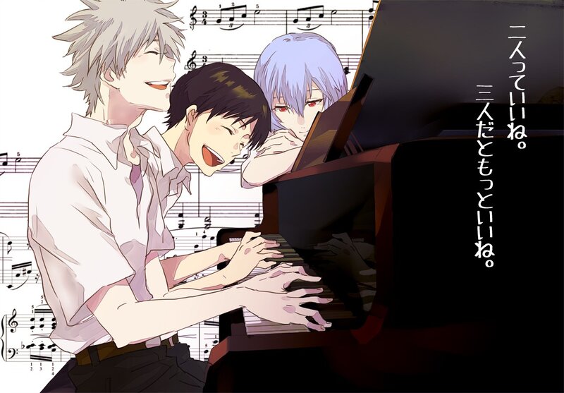 Three Boys at Piano