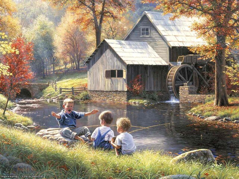 Three Boys Fishing