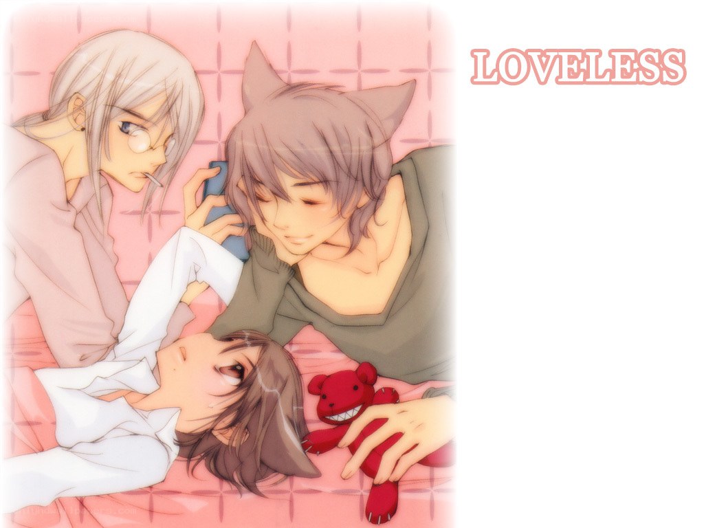 Three boys in bed with a teddy bear