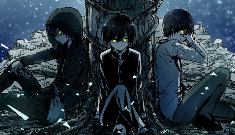 Three Boys in Dark Setting